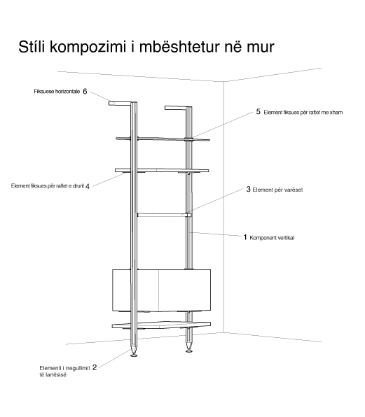 stili kompozimi i mbeshtetur ne mur https://ahf.al/en/aksesorepermobileri/modular-shelving-system-stiliphos/ Furniture